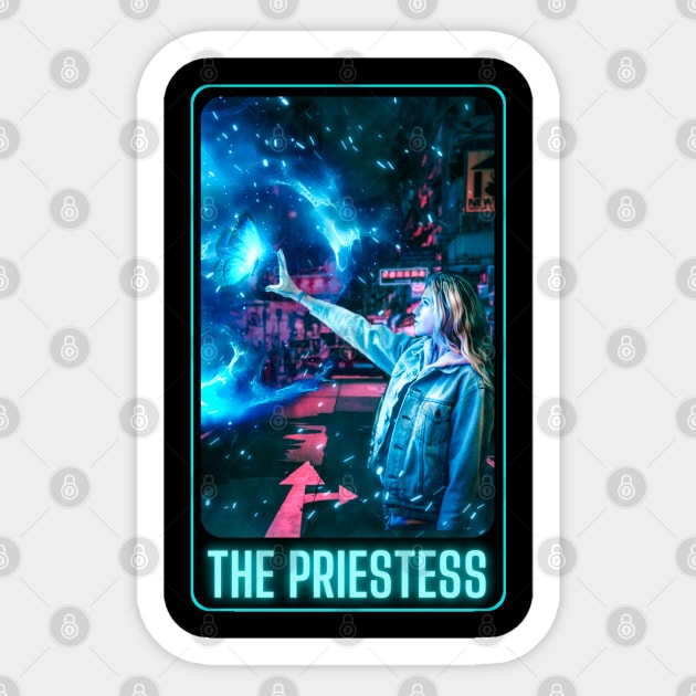 The High Priestess Sticker by Gwraggedann